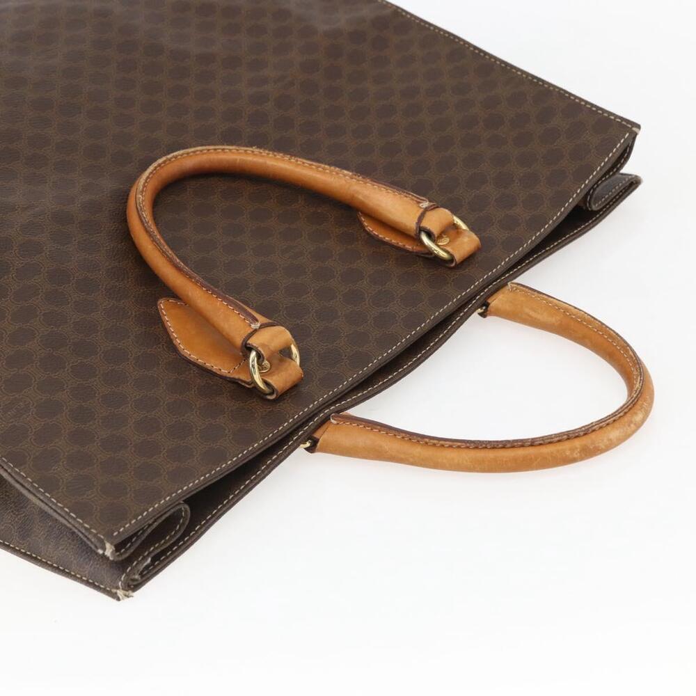 CELINE Macadam Canvas Hand Bag PVC Leather Brown Gold Auth gh1448 - Picture 6 of 16
